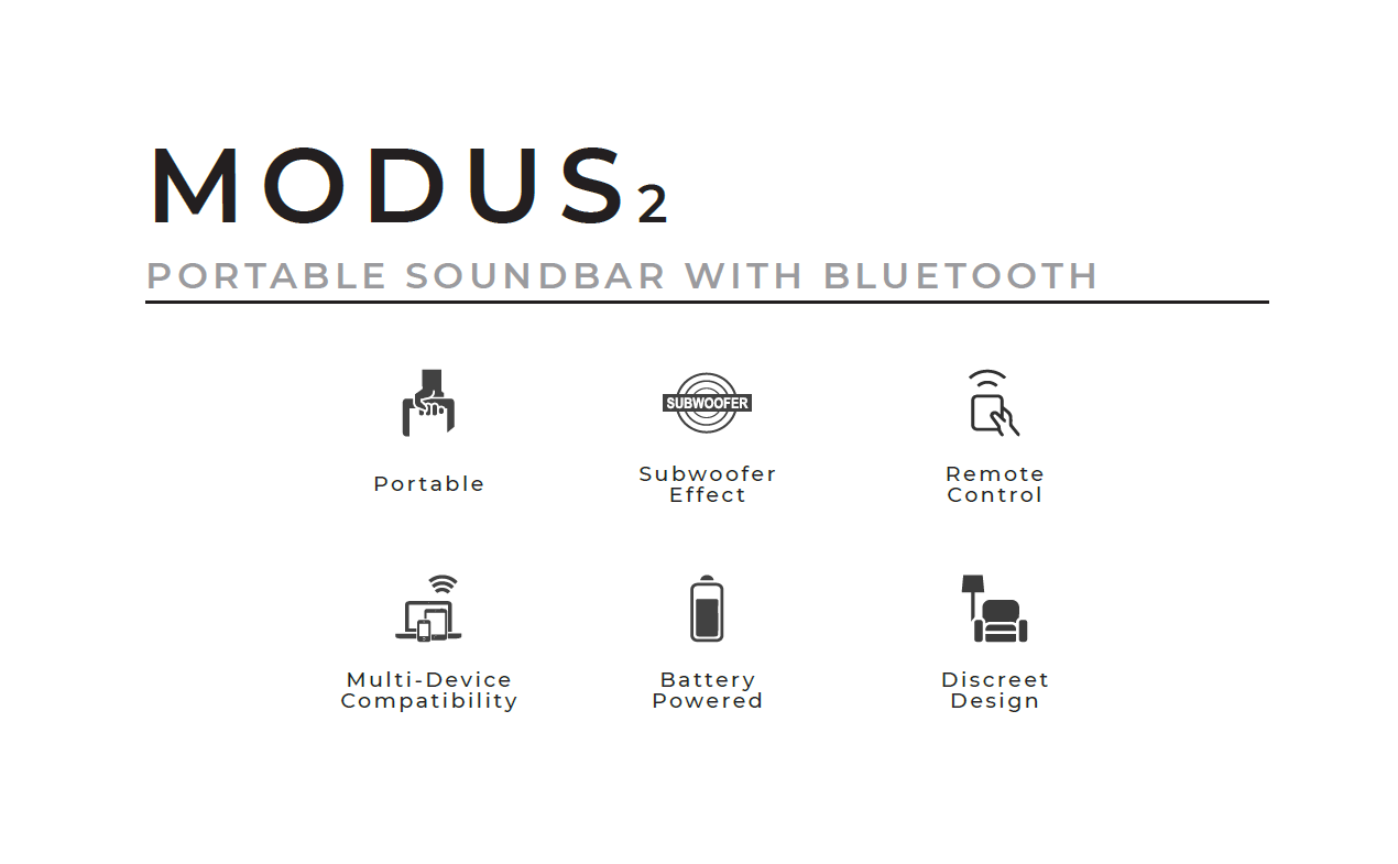 NEXT Audiocom MODUS2 -prijenosni Bluetooth SoundBar
