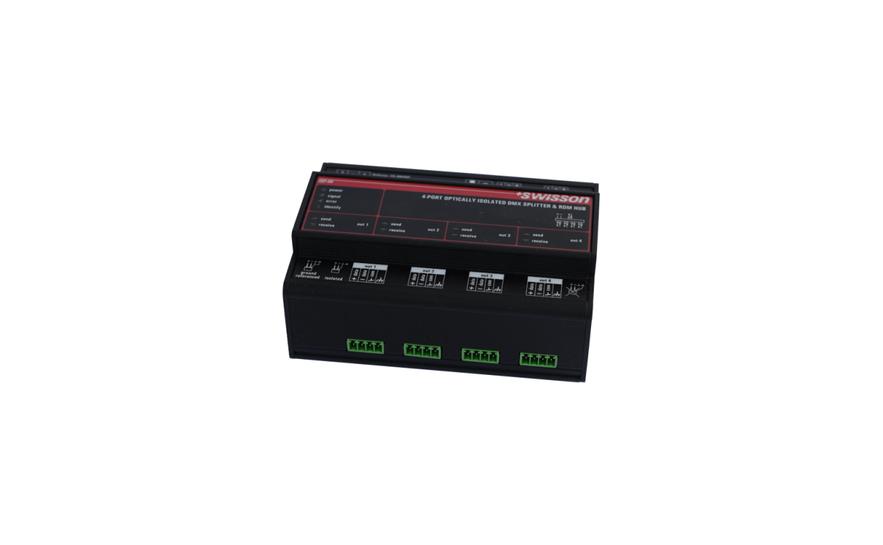 Swisson DIN Rail DMX & RDM Splitter (ISP-4 / ISP-6)